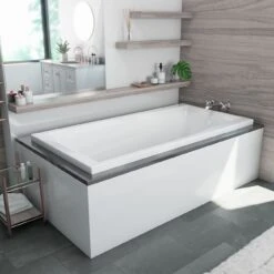 Ascot III 72 Inch Acrylic Drop-in Universal Drain Bathtub - White