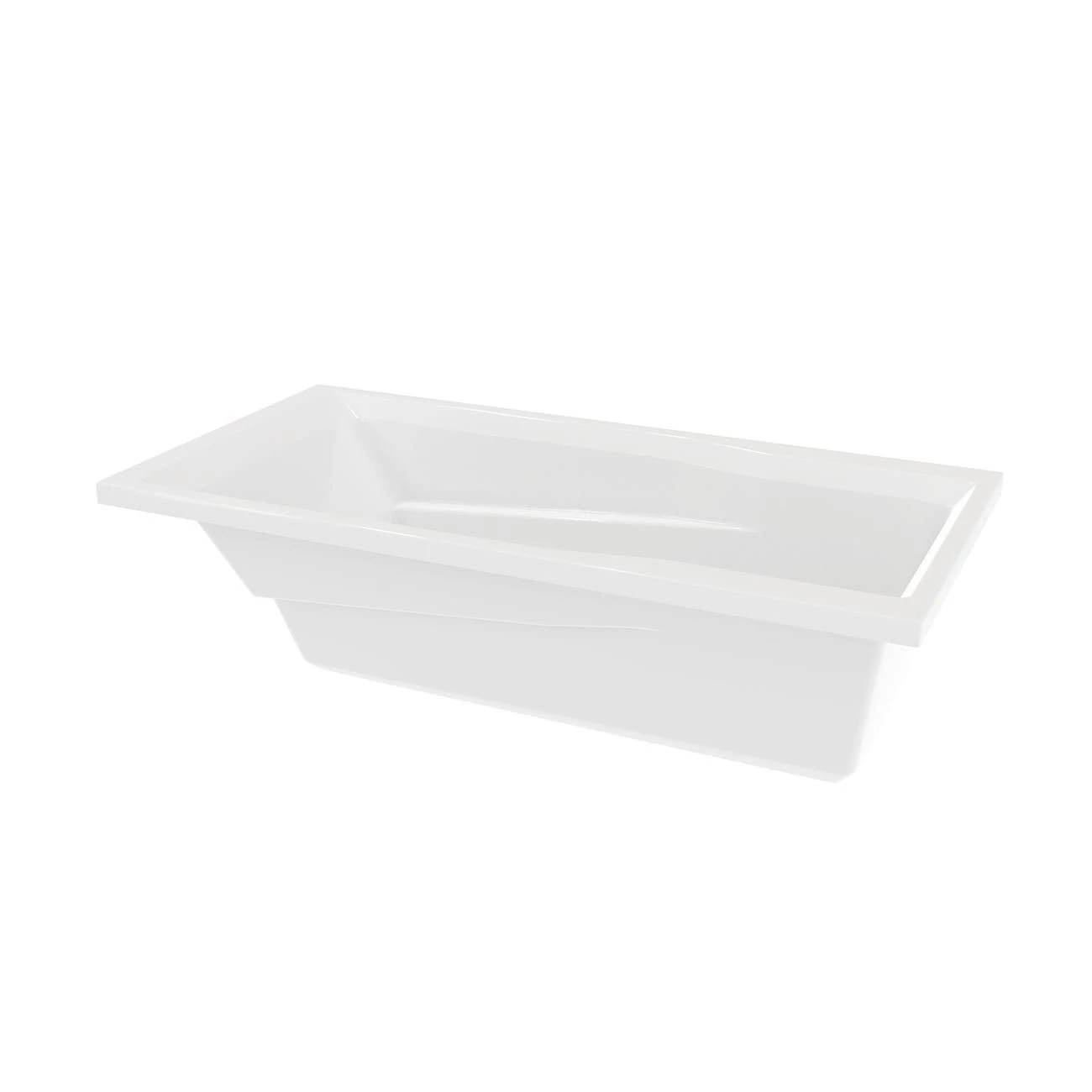 Ascot III 72 Inch Acrylic Drop-in Universal Drain Bathtub - White - Image 4