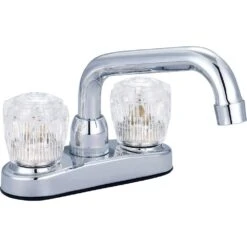 Laundry Sink Faucet With Acrylic Handles - Chrome
