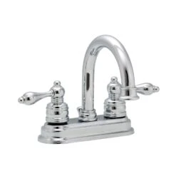 690 Series 4 Inch Sink Faucet Set With Chrome Lever Handles - Chrome