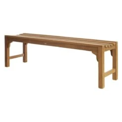 Curved 59 Inch Teak Shower Bench