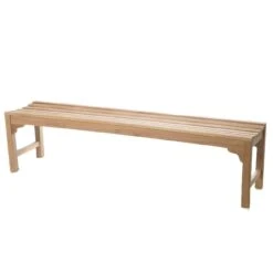 Curved 71 Inch Teak Shower Bench