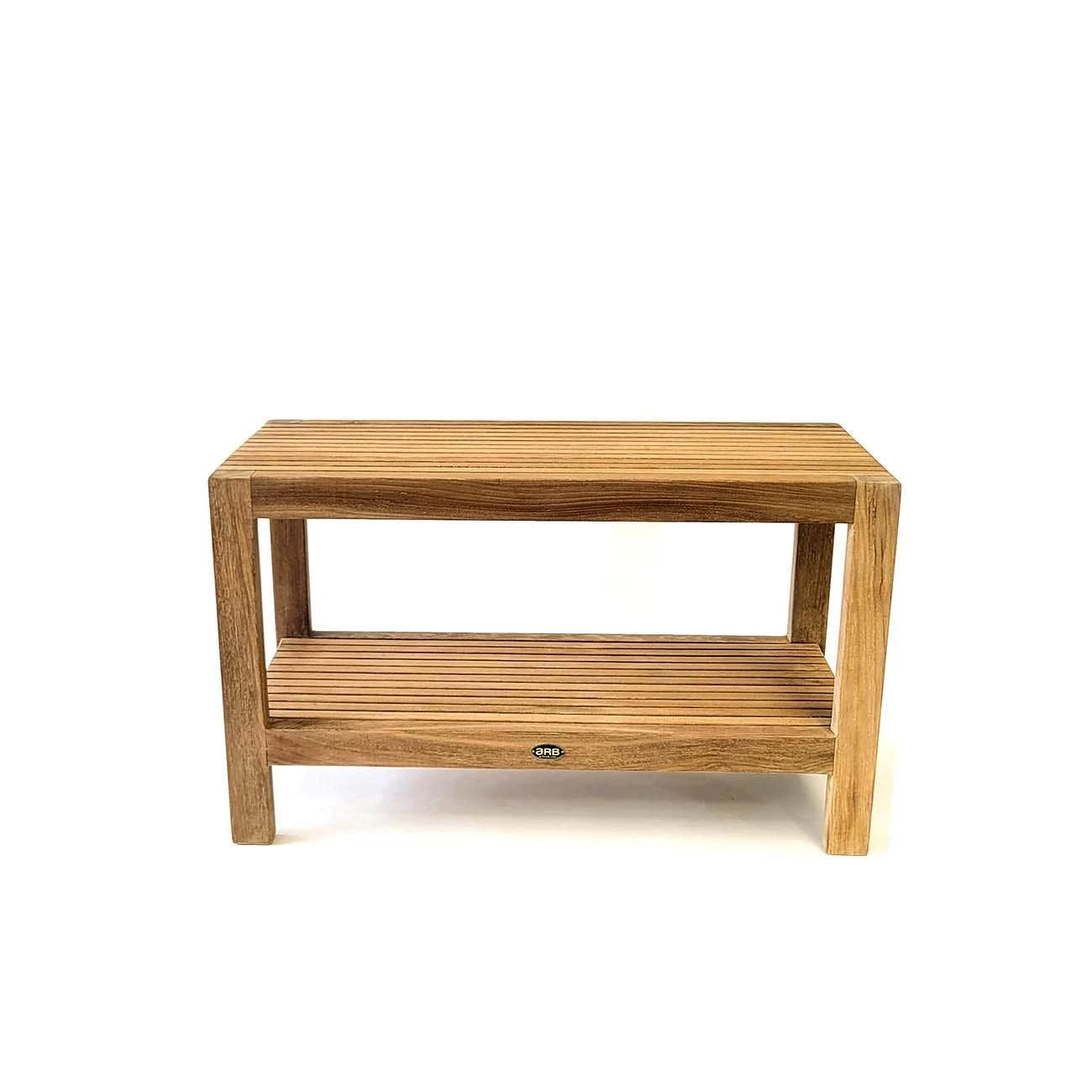Fiji 30 Inch Teak Shower Bench With Shelf - Image 2