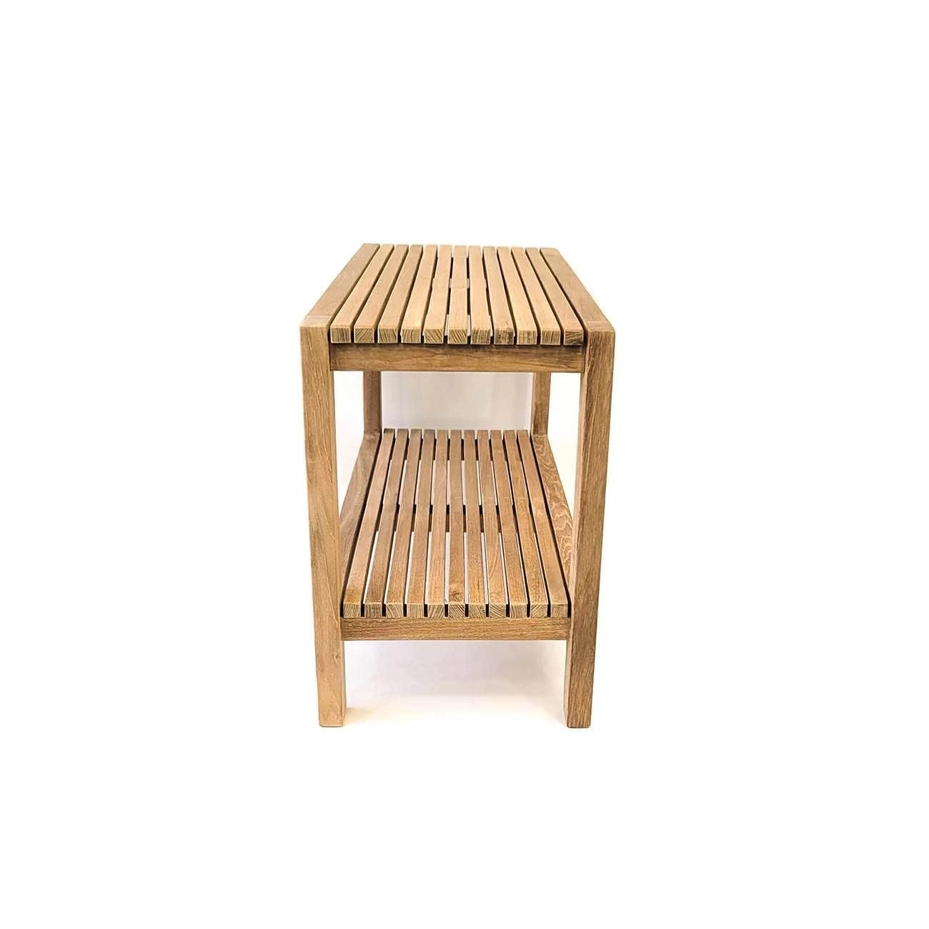 Fiji 30 Inch Teak Shower Bench With Shelf - Image 3