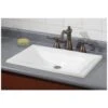 Estoril Drop In Basin Sink - No Faucet Drillings - White