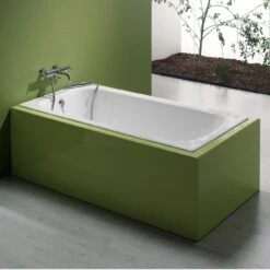 59 Inch Cast Iron Drop In Tub - No Faucet Drillings - Unfinished Exterior