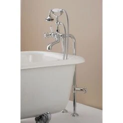 Freestanding Claw Foot Tub Hand Shower Faucet With Shut-Off Valve