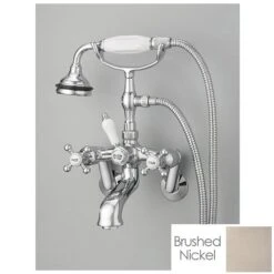 Bathroom Wall Mount Adjustable Hand Shower Tub Faucet With Metal Cross Handles