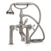 Deck Mount Clawfoot Tub Faucet With Hand Shower And Cross Handles