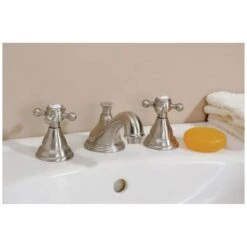 Widespread Quarter Turn Lavatory Faucet With Cross Handles
