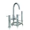Contemporary Deck Mount High Spout Clawfoot Tub Faucet With Handshower