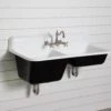 47 Inch Cast Iron High Back Double Bowl Farmhouse Kitchen Sink