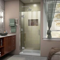 DreamLine Unidoor-X 32 In. W X 72 In. H Frameless Hinged Shower Door
