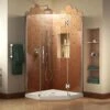 DreamLine Prism Plus 42 Inch X 74-3/4 Inch Frameless Neo-Angle Shower Enclosure With Corner Drain Shower Base