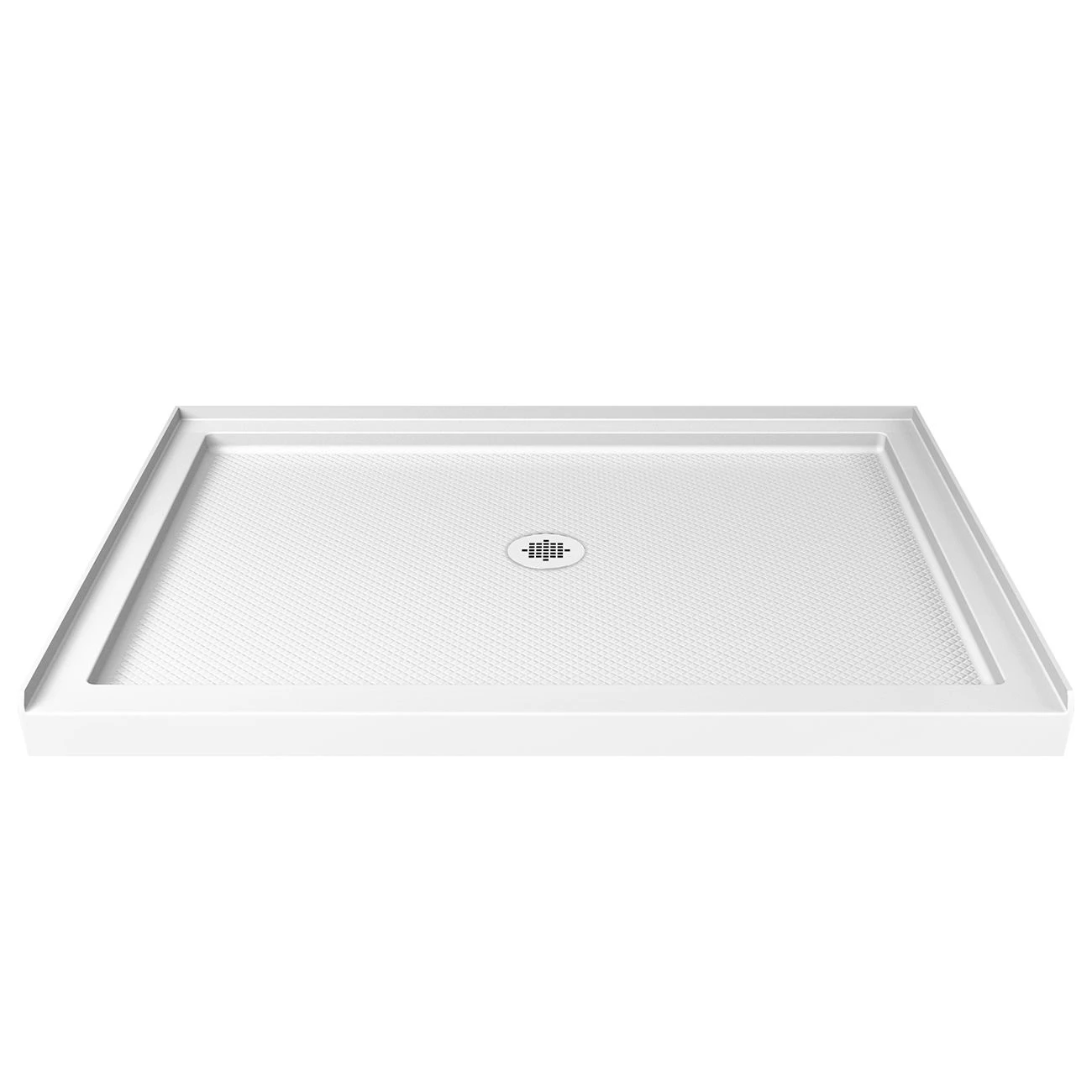 DreamLine 32 Inch D X 48 Inch W X 76-3/4 Inch H Center Drain Acrylic Shower Base And QWALL 5 Backwall Kit In White - Image 2