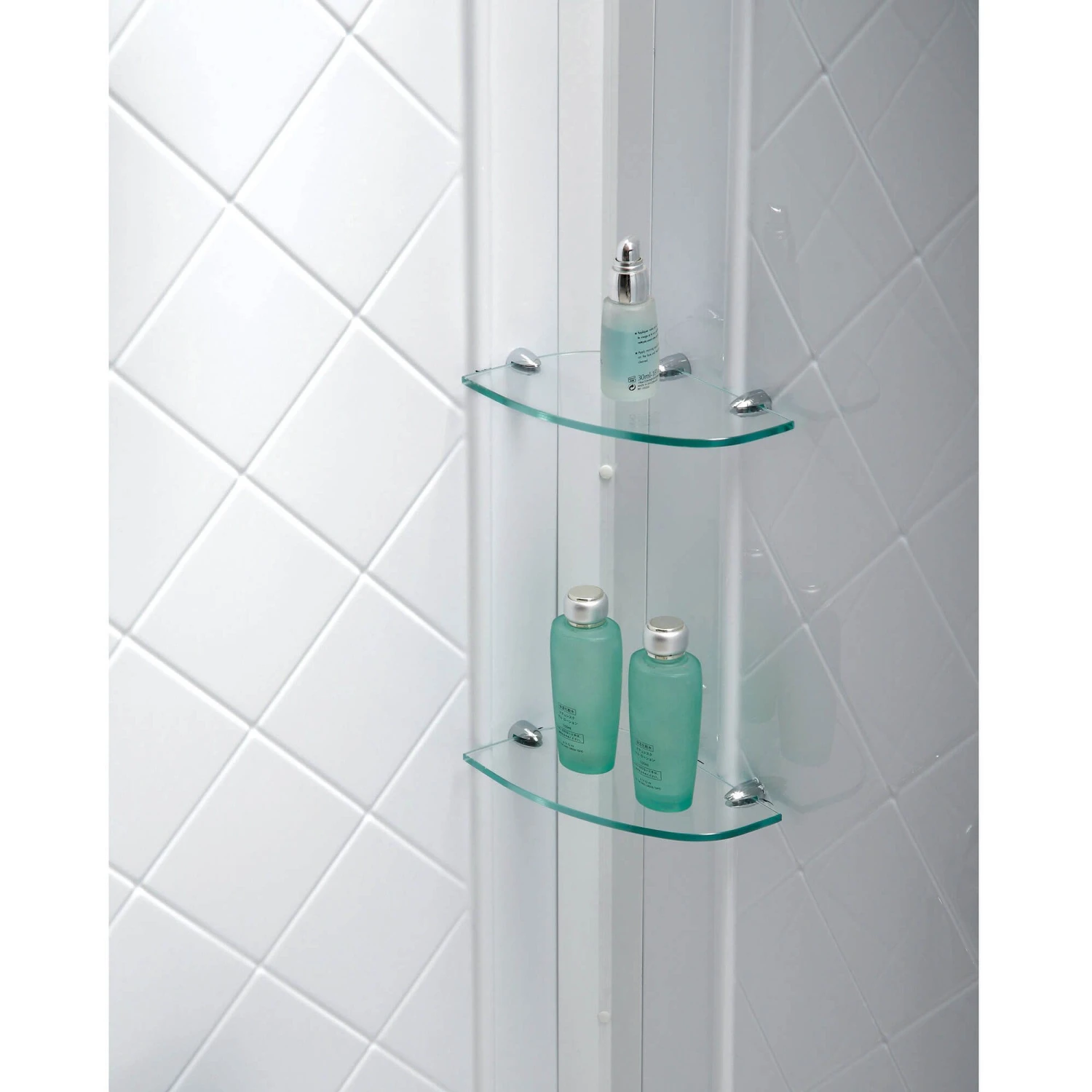 DreamLine Aqua Fold 32 Inch D X 32 Inch W X 76-3/4 Inch H Frameless Bi Fold Shower Door In Chrome With White Base And Backwall Kit - Image 13