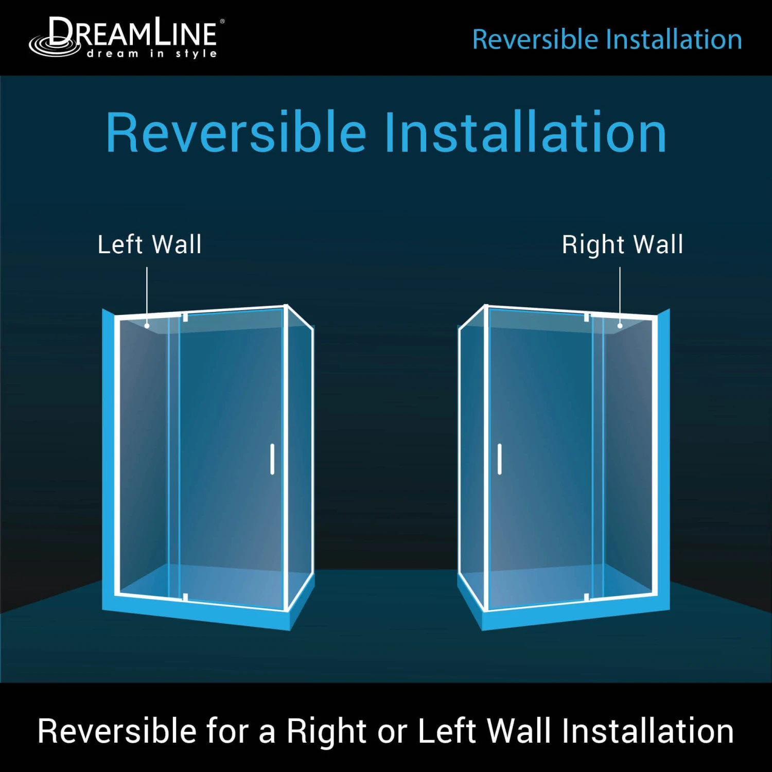 DreamLine Flex 36 Inch D X 60 Inch W X 76-3/4 Inch H Semi-Frameless Shower Door With Center Drain Shower Base And Back Wall - Image 10