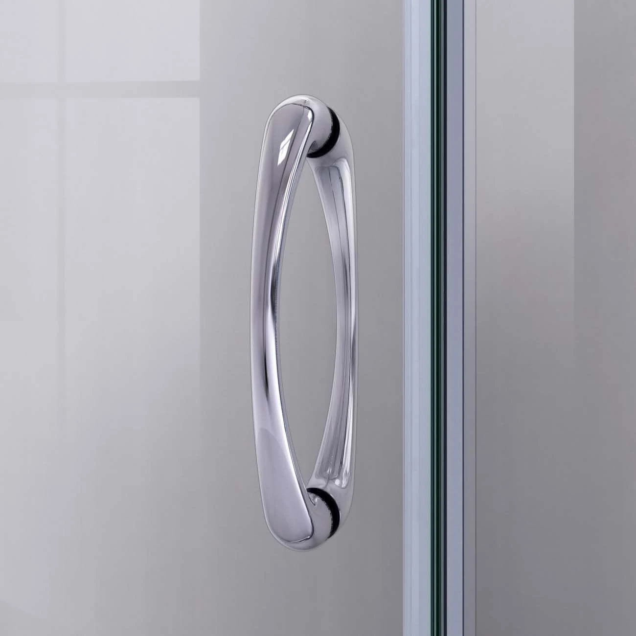 DreamLine Prime 33 Inch X 76-3/4 Inch Semi Frameless Frosted Glass Sliding Shower Enclosure - Image 7