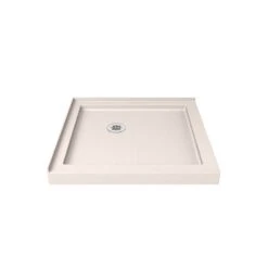 DreamLine SlimLine 36 Inch D X 36 Inch W X 2-3/4 Inch H Corner Drain Double Threshold Shower Base