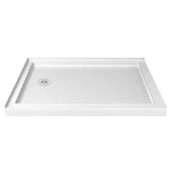 DreamLine SlimLine 36 Inch D X 60 Inch W X 2-3/4 Inch H Left Drain Double Threshold Shower Base