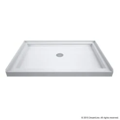 DreamLine SlimLine 34 Inch D X 42 Inch W X 2-3/4 Inch H Center Drain Single Threshold Shower Base