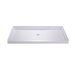 DreamLine SlimLine 34 Inch D X 54 Inch W X 2-3/4 Inch H Center Drain Single Threshold Shower Base