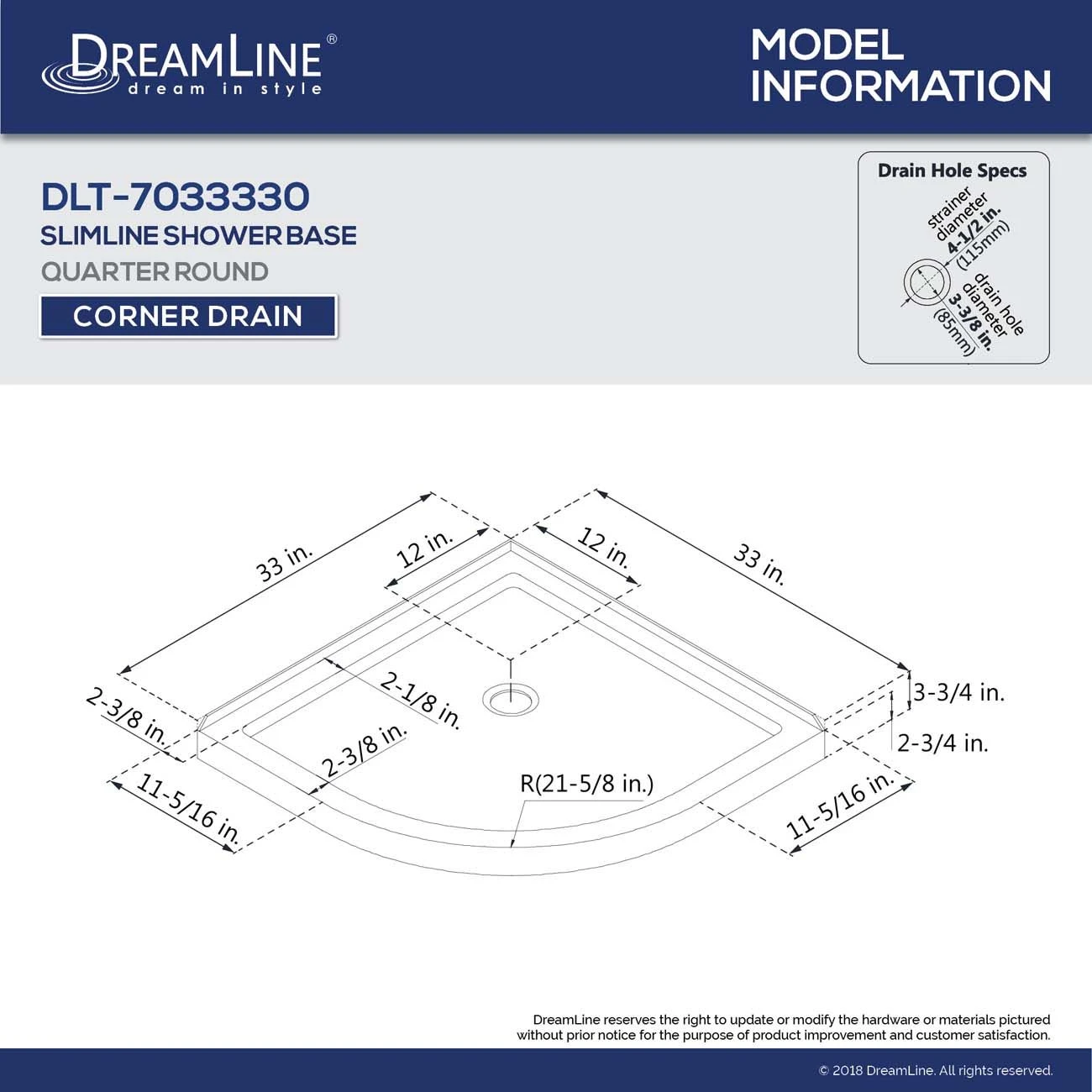 DreamLine Prime 33 Inch X 74-3/4 Inch Semi Frameless Clear Glass Sliding Shower Enclosure Kit - Image 15