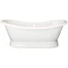 Empress Acrylic Double Slipper Pedestal Tub - No Faucet Drillings