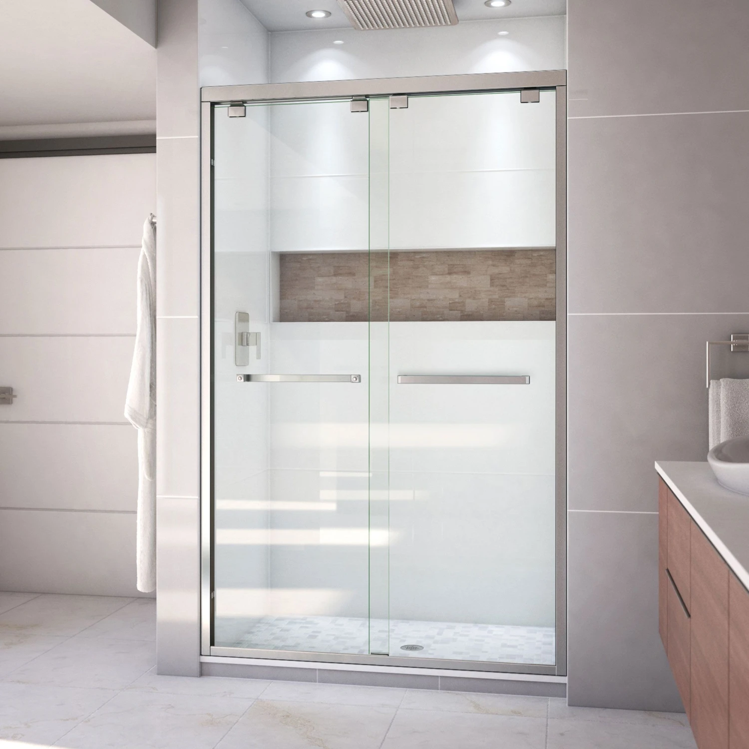 DreamLine Encore 44-48 Inch W X 76 Inch H Semi Frameless Bypass Shower Door - Image 3