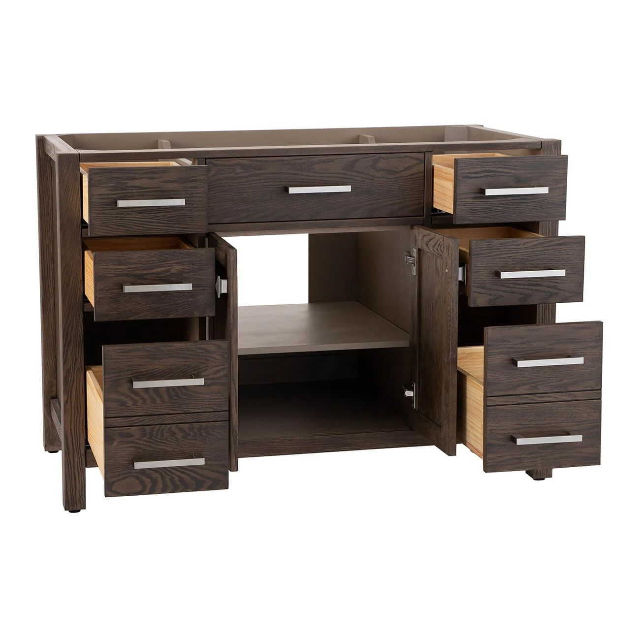 Mason Hill 48 Inch Oak Vanity With Oval Undermount Sink - Dark Oak - Image 8