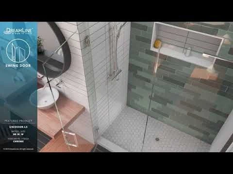 DreamLine Unidoor-LS 55-56 In. W X 72 In. H Frameless Hinged Shower Door - Image 2