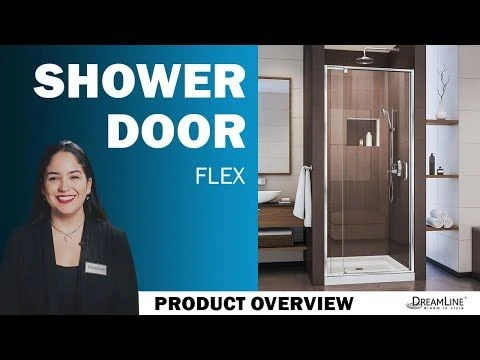 DreamLine Flex 34-1/2 Inch D X 56-60 Inch W X 72 Inch H Semi-Frameless Pivot Shower Enclosure - Image 3