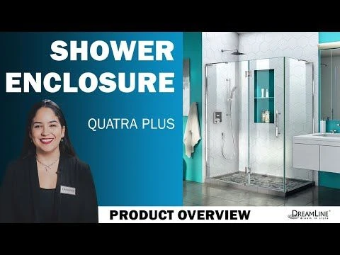 DreamLine Quatra Lux 34-1/4 Inch D X 46 3/8 Inch W X 72 Inch H Frameless Hinged Shower Enclosure - Image 2