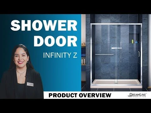 DreamLine Infinity-Z 36 Inch D X 60 Inch W X 74-3/4 Inch H Clear Sliding Shower Door With Center Drain Shower Base - Image 15