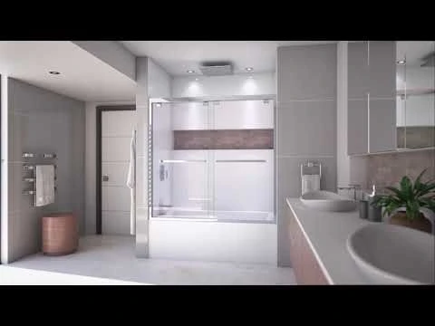 DreamLine Encore 56-60 Inch W X 58 Inch H Semi Frameless Bypass Sliding Tub Door - Image 6