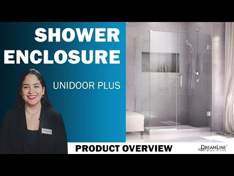 DreamLine Unidoor Plus 54 In. W X 30 3/8 In. D X 72 In. H Frameless Hinged Shower Enclosure - Image 2
