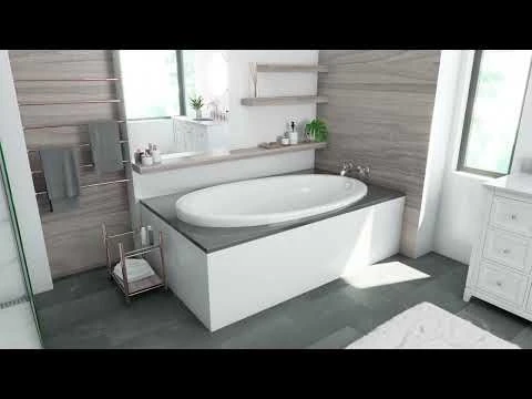 Marla 63 Inch Acrylic Drop-in Universal Drain Bathtub - White - Image 2