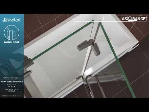 DreamLine Aqua Ultra 48 Inch W X 30 Inch D X 58 Inch H Frameless Hinged Tub Door With Return Panel - Image 6