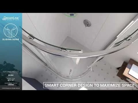 DreamLine Prime 33 Inch X 74-3/4 Inch Semi Frameless Clear Glass Sliding Shower Enclosure Kit - Image 2