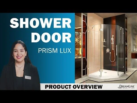 DreamLine Prism Lux 34-5/16 Inch X 72 Inch Fully Frameless Neo-Angle Hinged Shower Enclosure - Image 2