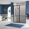 Legend 43-1/2 In. To 45 In. X 66 In. Framed Hinged Swing Shower Door With Inline Panel In Matte Black With Clear Glass