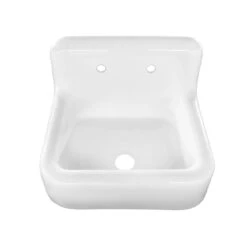 Daisy 25 Inch Cast Iron Farmhouse Sink - 8 Inch Faucet Drillings - White