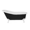 *Only One Available* Charlotte 57 Inch Cast Iron Slipper Clawfoot Tub - Rim Faucet Drillings - Black