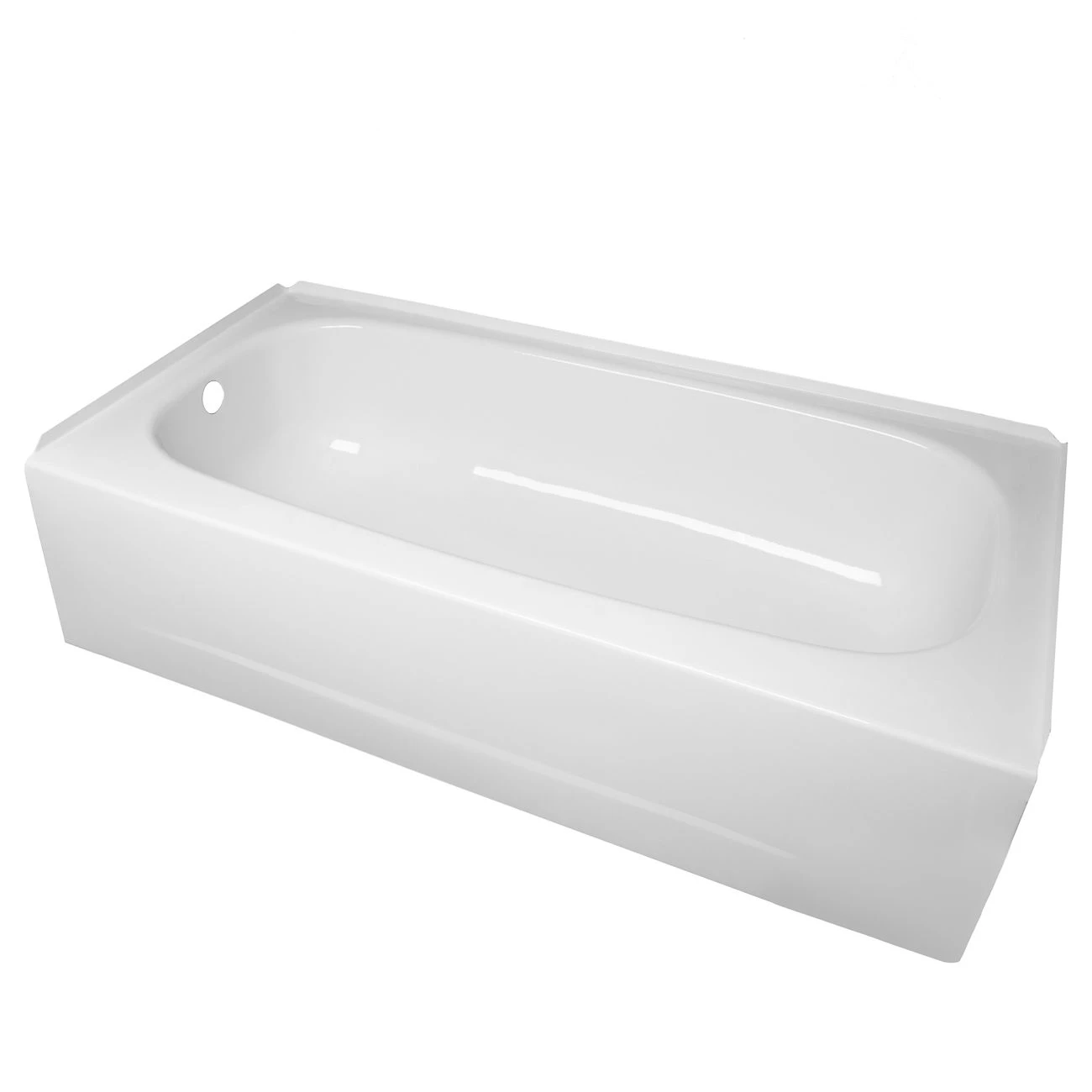 Archer 60 Inch Steel Alcove Bathtub - White - Image 3