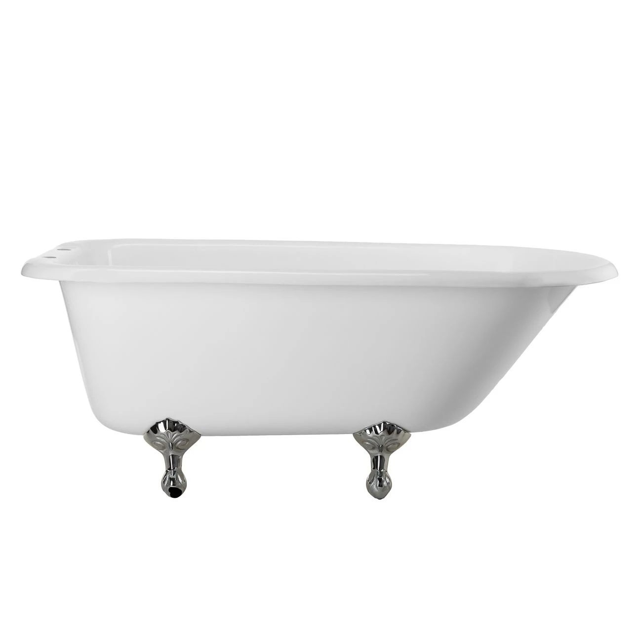 Heritage 60 Inch Cast Iron Clawfoot Tub Package With British Telephone Faucet With Fixtures - White / Chrome Feet & Fixtures - Image 4