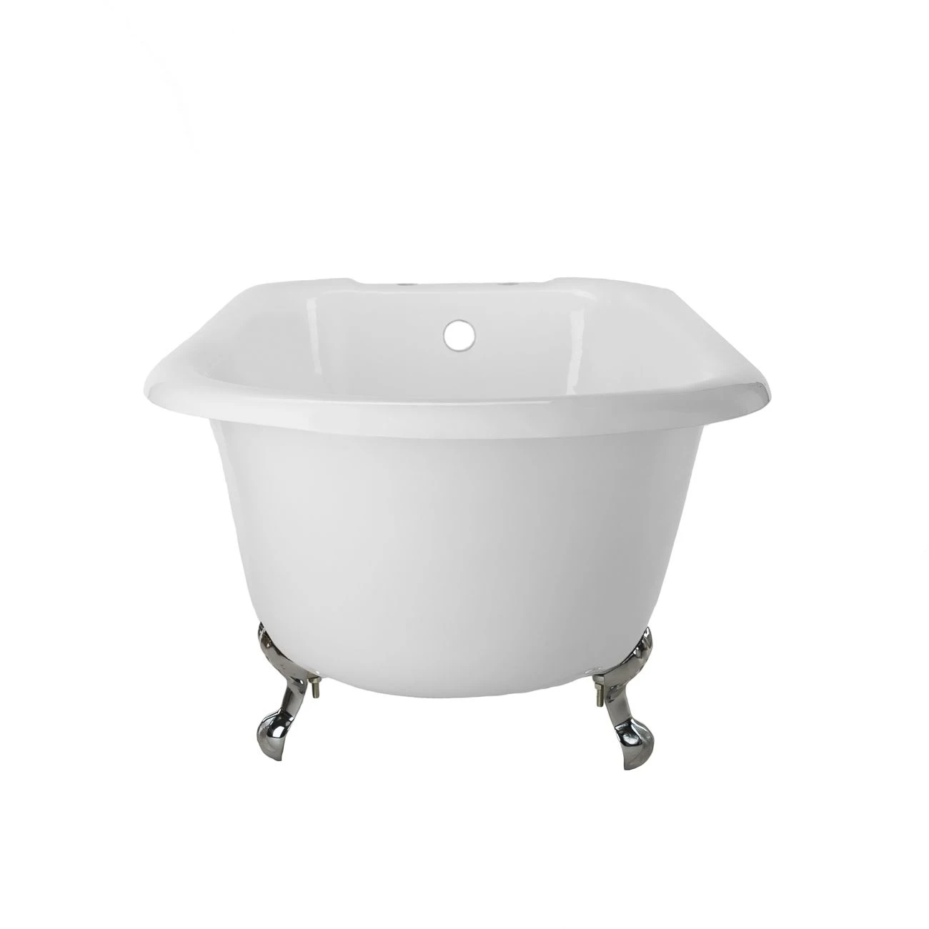 Heritage 54 Inch Cast Iron Clawfoot Tub And Shower Package - White / Chrome Feet & Fixtures - Image 3