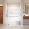 White Vida 60 X 36 Accessible Bathroom Shower Kit With Left Drain