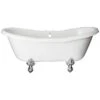 Duchess Acrylic Double Slipper Clawfoot Tub - Rim Faucet Drillings