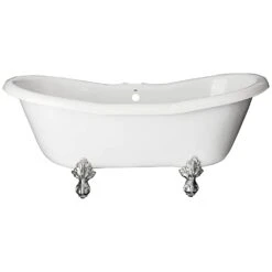 Duchess Acrylic Double Slipper Clawfoot Tub - Rim Faucet Drillings
