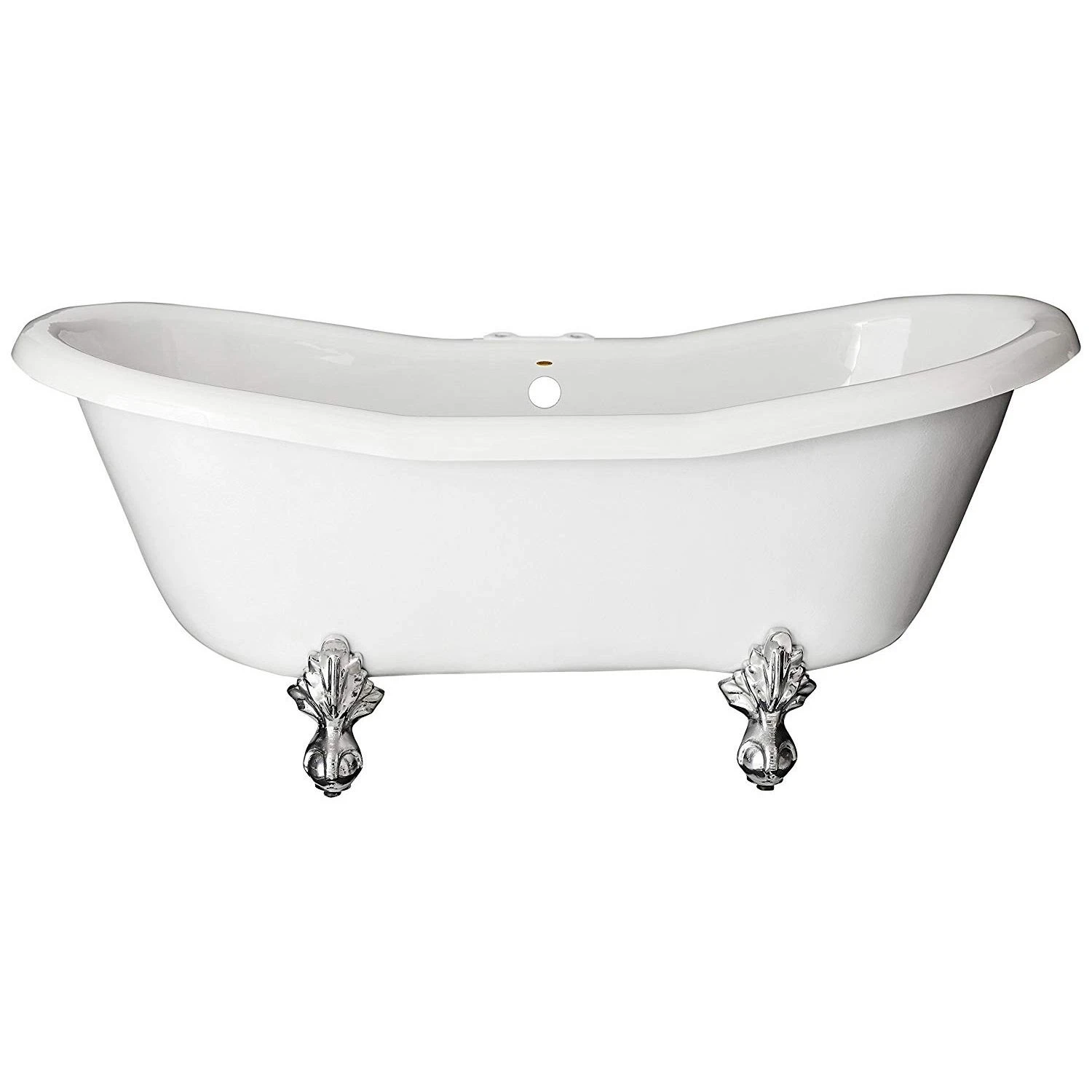 Duchess Acrylic Double Slipper Clawfoot Tub - Rim Faucet Drillings